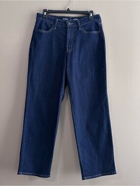 Old Navy High Rise Wow Loose Fit Dark Wash Straight Leg Jeans Womens 6 Petite